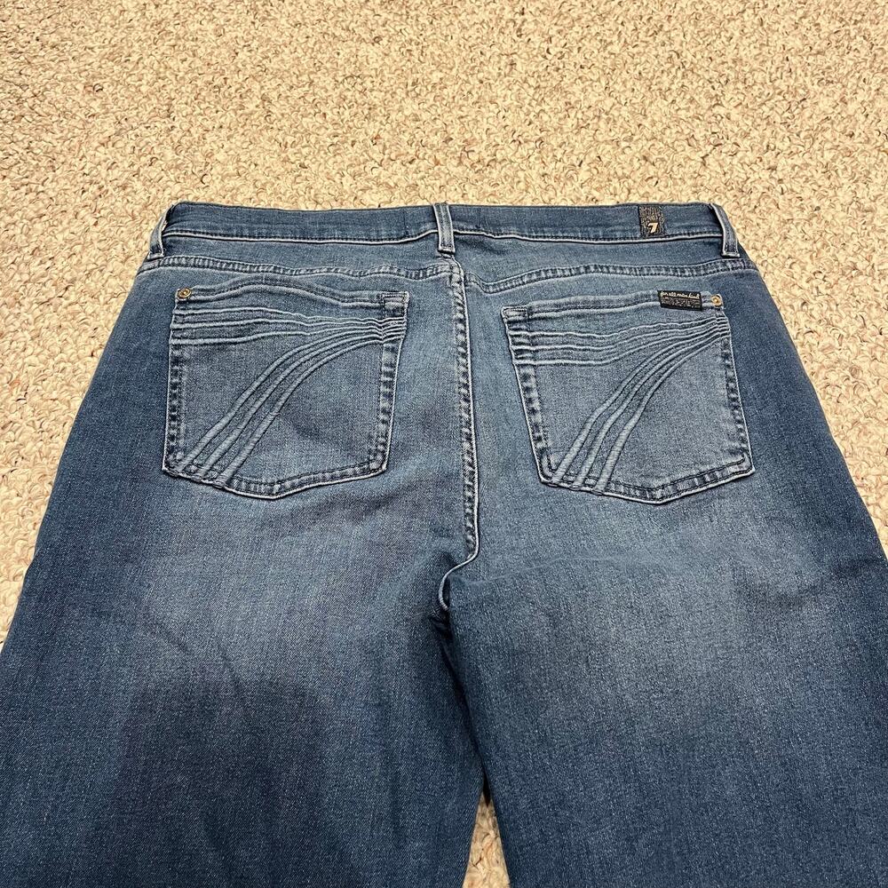 7 For All Mankind Dojo Jeans 32 Flare Denim Medium Wash Normcore Classic Casual
